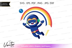 Happy astronaut with rainbow Product Image 1