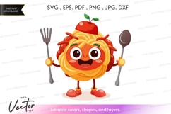 Spaghetti character holding utensils Product Image 1