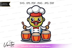 Chef playing drums Product Image 1