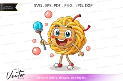Noodle lion with magic wand vector clipart Product Image 1