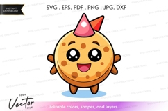 Happy donut with party hat Product Image 1