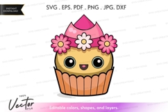 Cute cupcake with party hat Product Image 1