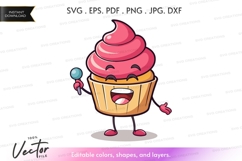 Happy cupcake with ice cream Product Image 1