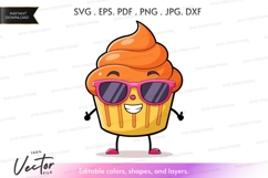Cool cupcake with sunglasses Product Image 1