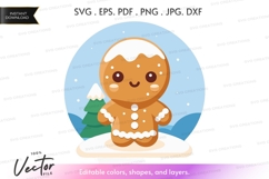 Winter gingerbread man vector clipart Product Image 1