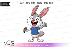 Happy bunny vector clipart Product Image 1