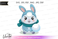 Cute bunny rabbit in winter attire Product Image 1