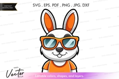 Cool bunny with sunglasses vector clipart Product Image 1