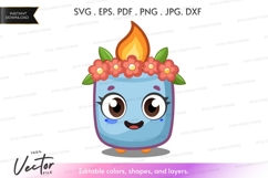 Whimsical candle character vector clipart Product Image 1