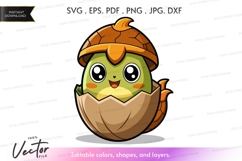 Cute dragon hatching from egg Product Image 1