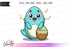 Happy penguin playing drum Product Image 1