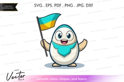 Happy penguin with ukrainian flag Product Image 1