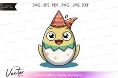 Cute chick in party hat Product Image 1