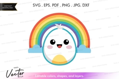 Happy rainbow face vector clipart Product Image 1