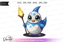 Magical penguin with wand vector clipart Product Image 1