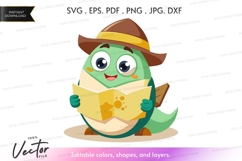 Adventurous green alien with map Product Image 1