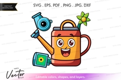 Happy watering can with bird and flower Product Image 1