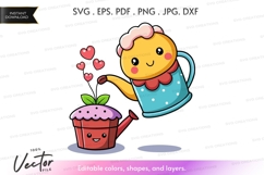 Cute watering can planting cupcake Product Image 1