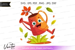 Happy watering can with leaves Product Image 1