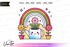 Whimsical rainbow and flower pot Product Image 1