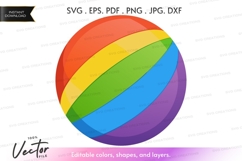 Rainbow beach ball vector clipart Product Image 1