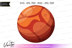 Red planet vector clipart Product Image 1