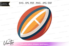 Rugby ball vector clipart Product Image 1