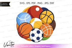 Vector clipart of various sports balls Product Image 1