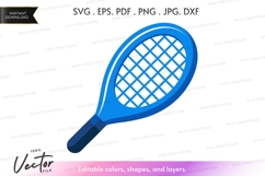 Blue tennis racket vector clipart Product Image 1
