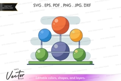 Colorful ball network vector clipart Product Image 1