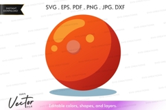 Red planet with moons vector clipart Product Image 1