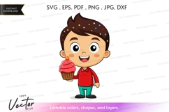 Happy boy with cupcake Product Image 1