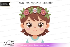 Young girl with flower crown Product Image 1