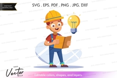Engineer with lightbulb idea Product Image 1