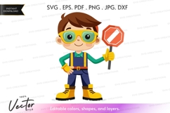 Construction worker holding stop sign Product Image 1