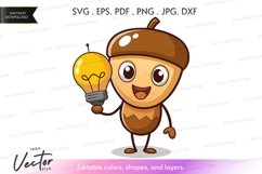 Idea acorn holding lightbulb Product Image 1