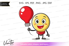 Happy light bulb with red balloon Product Image 1