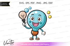 Happy lightbulb idea character Product Image 1