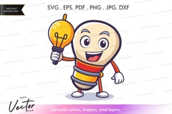 Light bulb idea character Product Image 1