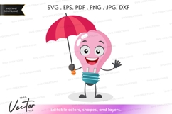 Happy idea light bulb with umbrella Product Image 1