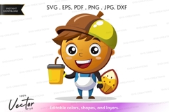 Happy baker with coffee and pizza Product Image 1