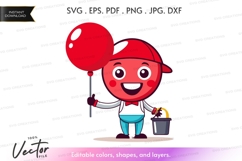 Happy clown with balloon Product Image 1