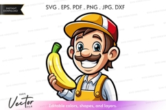 Happy man holding banana Product Image 1