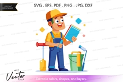 Happy painter with tools Product Image 1