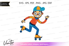 Happy skater boy vector clipart Product Image 1