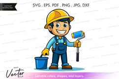 Happy painter vector clipart Product Image 1