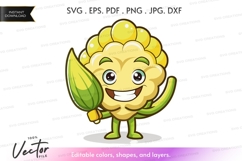 Happy cauliflower character Product Image 1