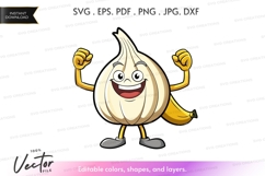Happy garlic mascot Product Image 1