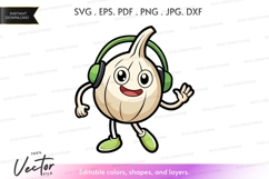 Dancing garlic with headphones Product Image 1