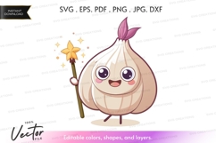 Magical garlic vector silhouette clipart Product Image 1